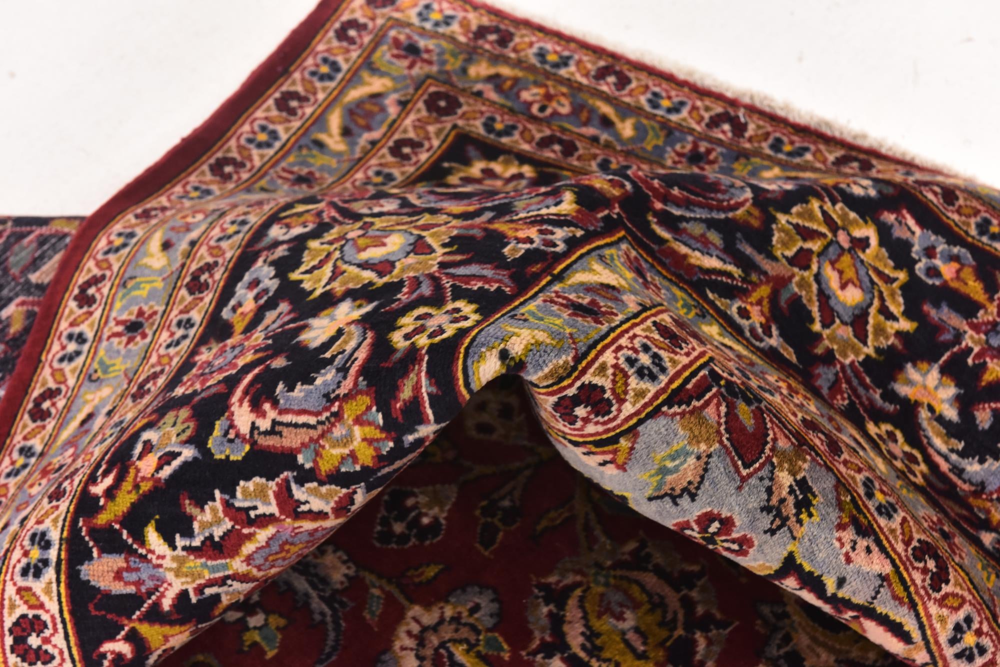 9' 7 x 12' 8 Hand Knotted Kashan Persian Wool Rug