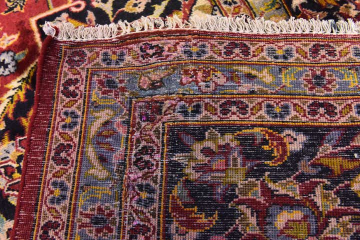 9' 7 x 12' 8 Hand Knotted Kashan Persian Wool Rug