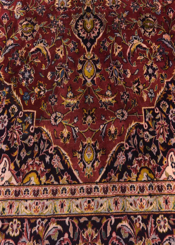 9' 7 x 12' 8 Hand Knotted Kashan Persian Wool Rug