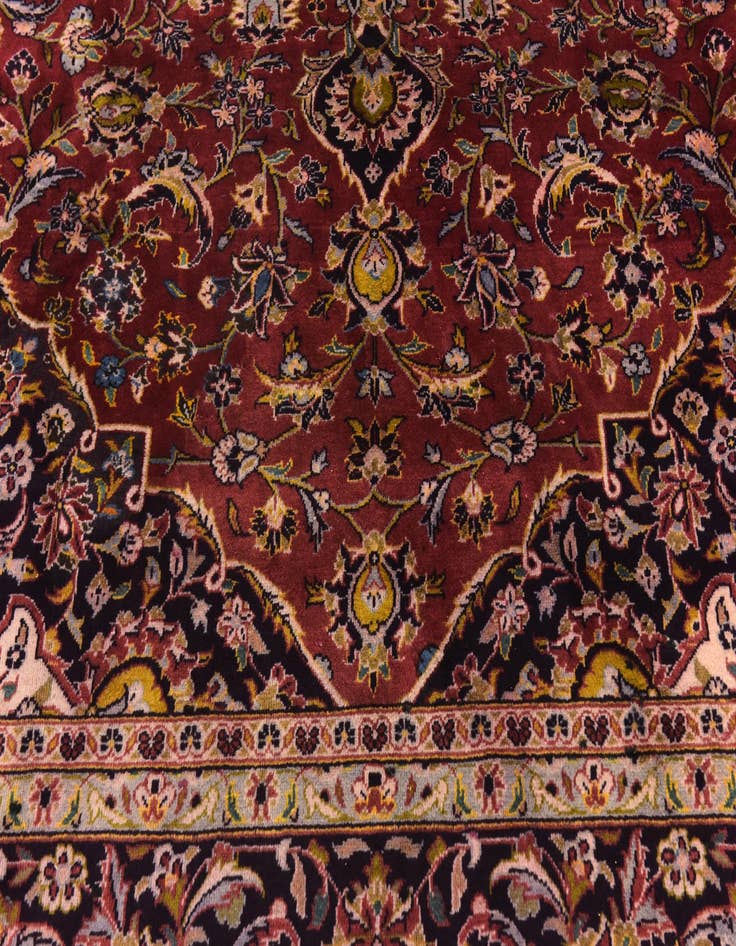 Detail image of 9' 7 x 12' 8 Hand Knotted Kashan Persian Wool Rug