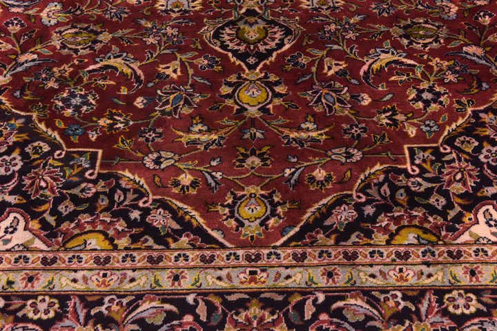 9' 7 x 12' 8 Hand Knotted Kashan Persian Wool Rug