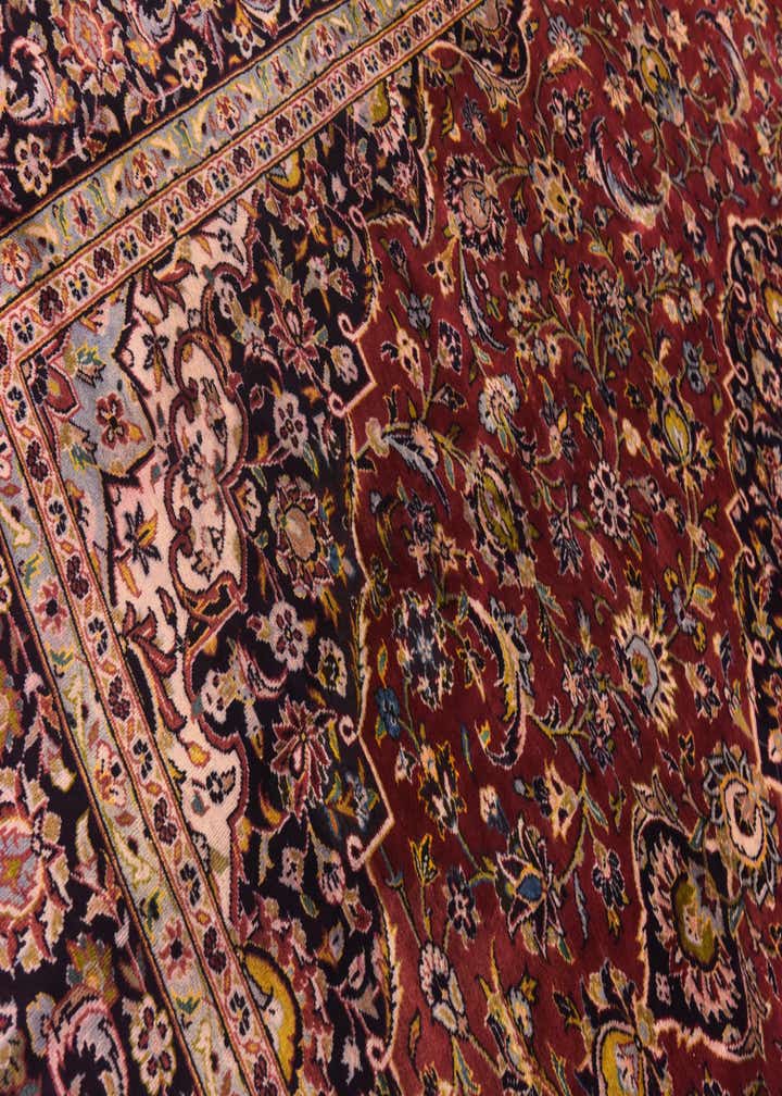 9' 7 x 12' 8 Hand Knotted Kashan Persian Wool Rug