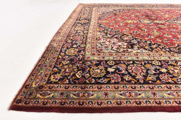 9' 7 x 12' 8 Hand Knotted Kashan Persian Wool Rug