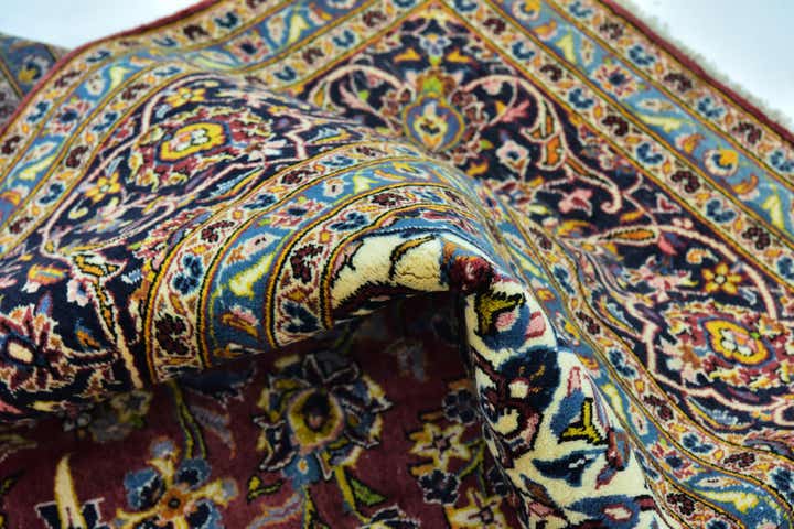 9' 9 x 13' Hand Knotted Kashan Persian Wool Rug