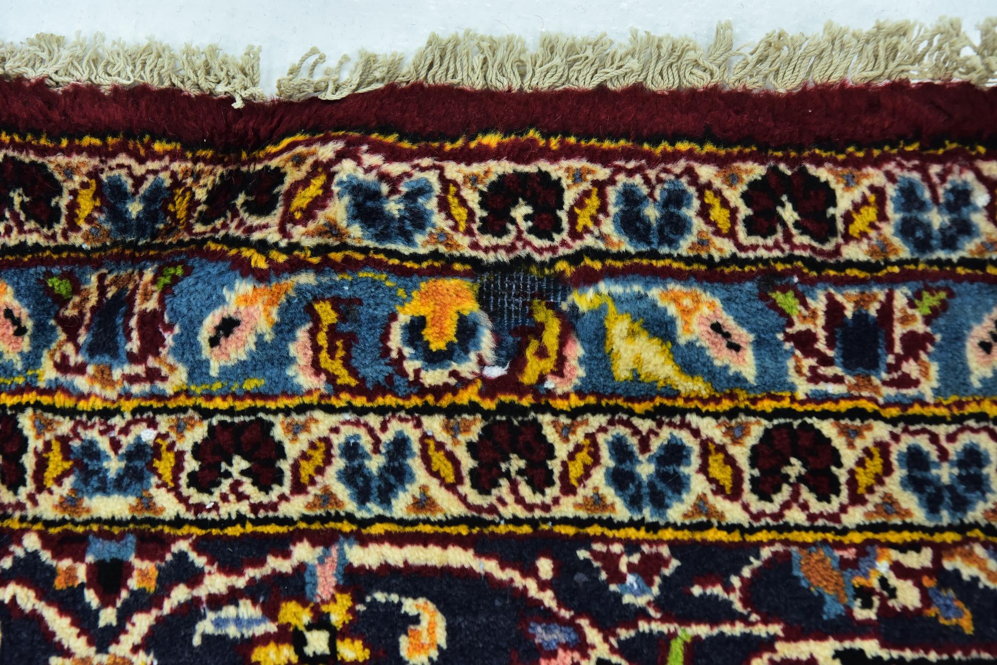 9' 9 x 13' Hand Knotted Kashan Persian Wool Rug