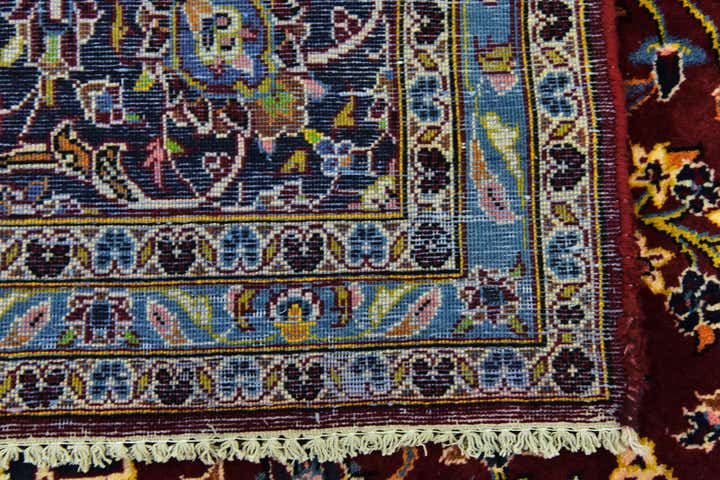 9' 9 x 13' Hand Knotted Kashan Persian Wool Rug