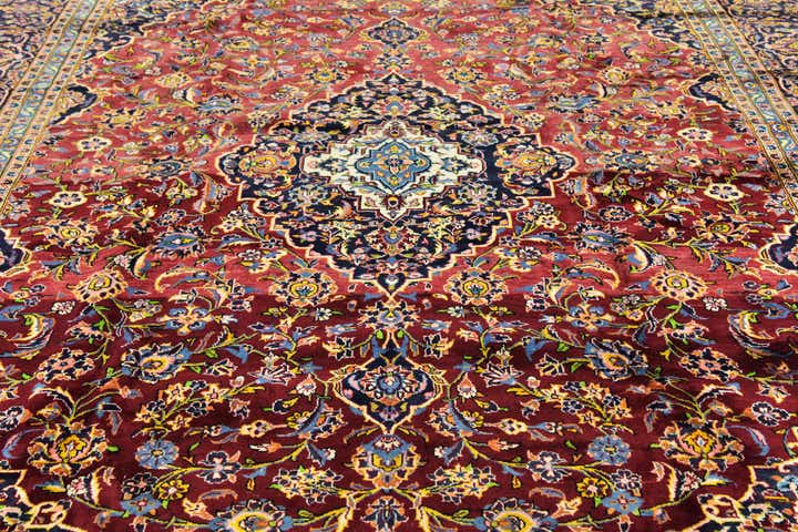 9' 9 x 13' Hand Knotted Kashan Persian Wool Rug