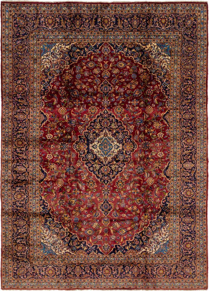 9' 9 x 13' Hand Knotted Kashan Persian Wool Rug