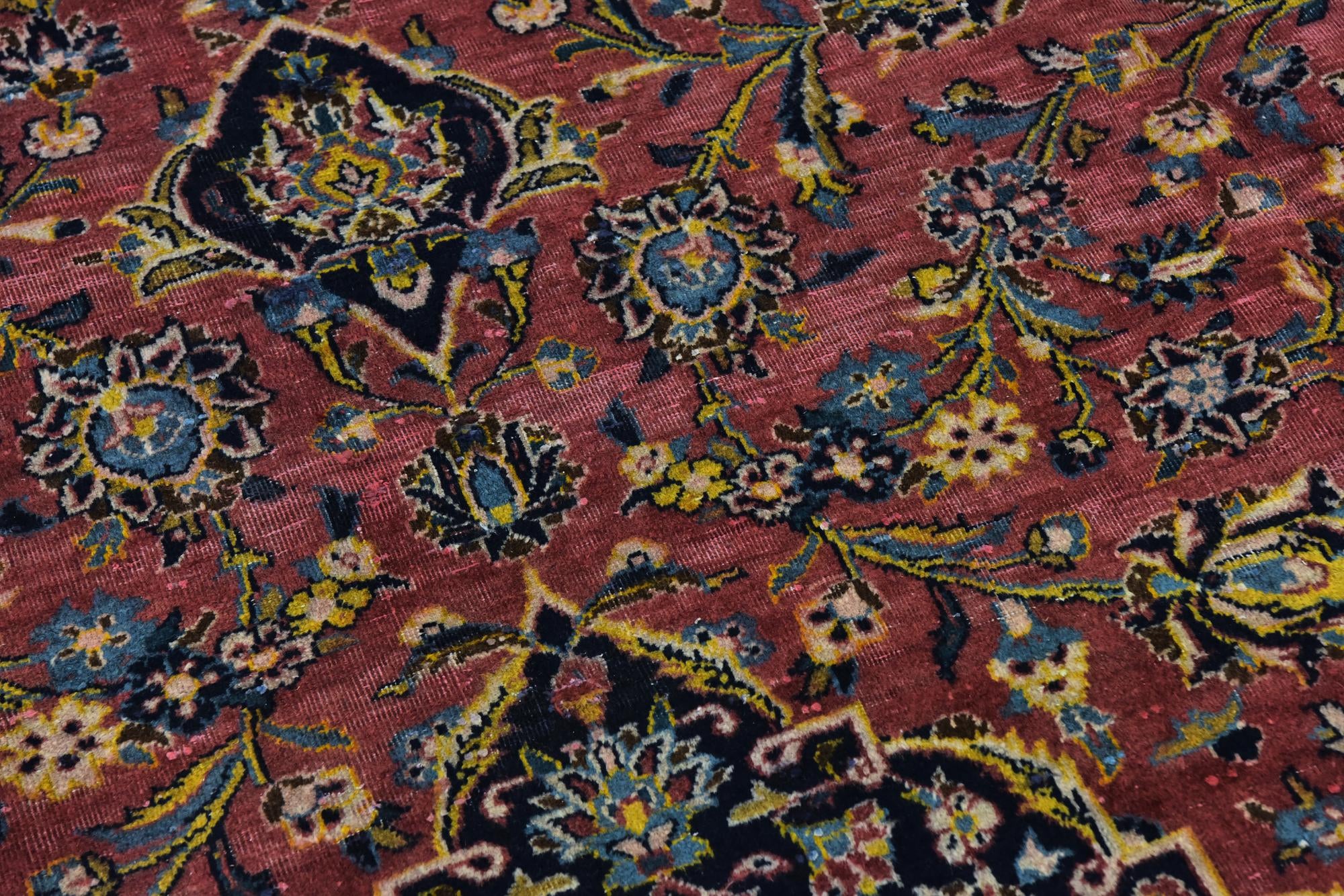 9' 7 x 12' 10 Hand Knotted Kashan Persian Wool Rug