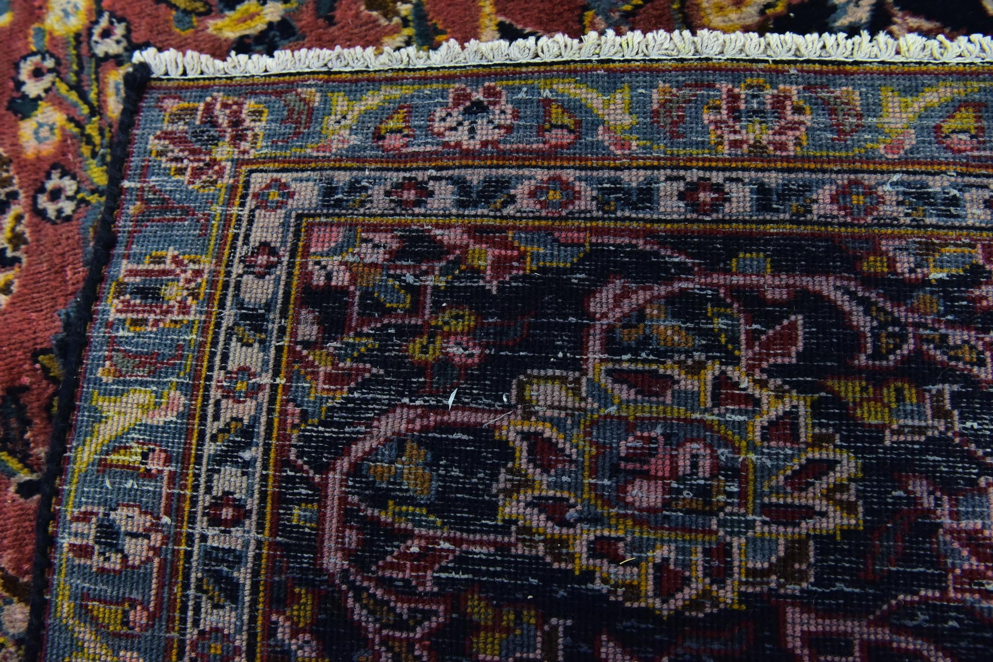 9' 7 x 12' 10 Hand Knotted Kashan Persian Wool Rug