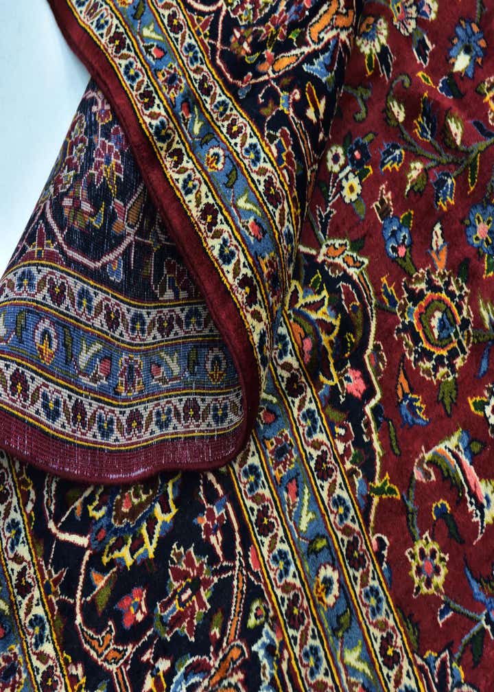 9' 9 x 13' 4 Hand Knotted Kashan Persian Wool Rug