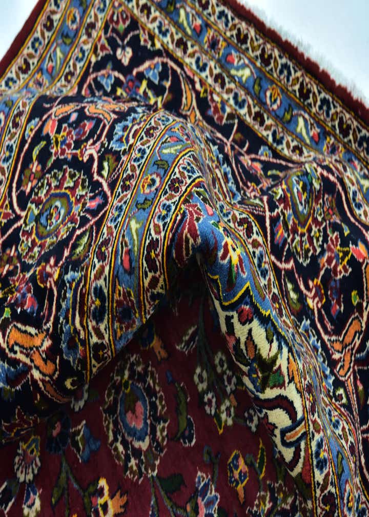 9' 9 x 13' 4 Hand Knotted Kashan Persian Wool Rug