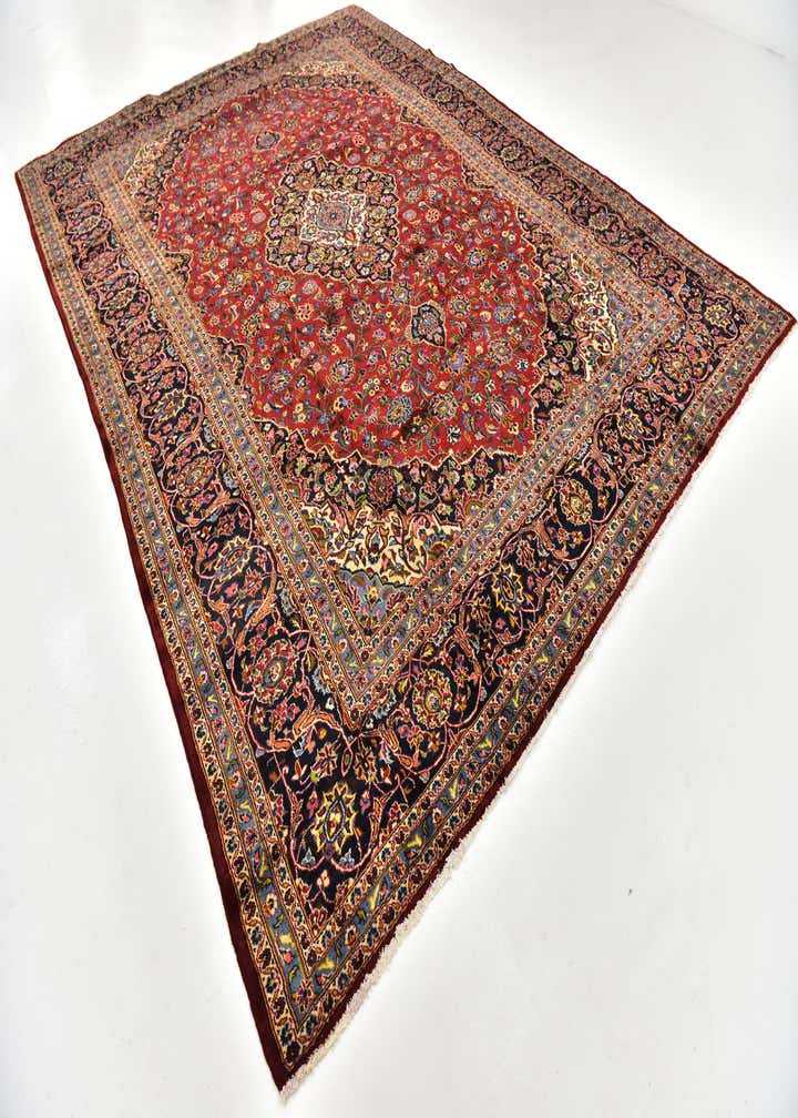 9' 9 x 13' 4 Hand Knotted Kashan Persian Wool Rug