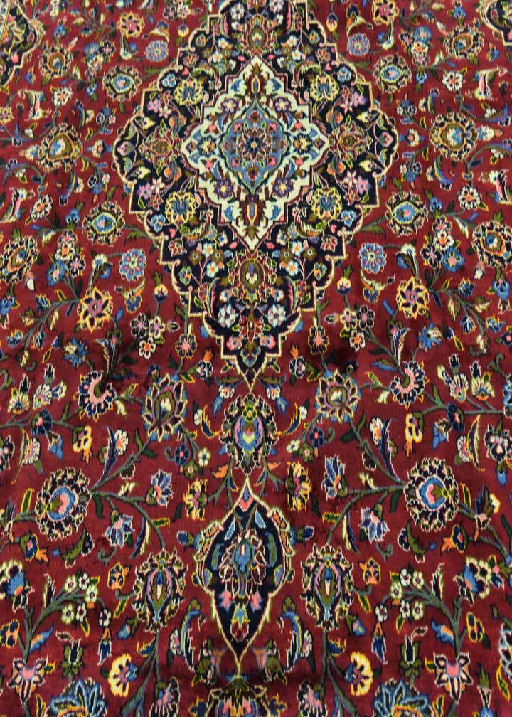 9' 9 x 13' 4 Hand Knotted Kashan Persian Wool Rug