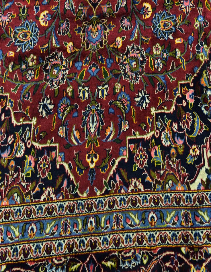 Detail image of 9' 9 x 13' 4 Hand Knotted Kashan Persian Wool Rug
