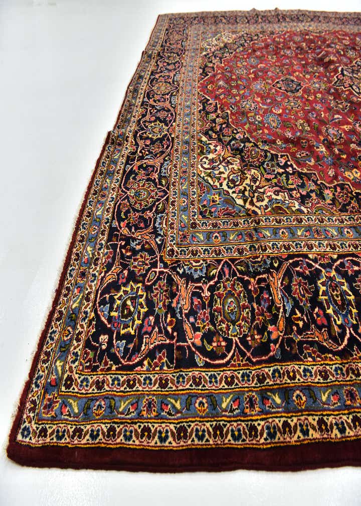 9' 9 x 13' 4 Hand Knotted Kashan Persian Wool Rug