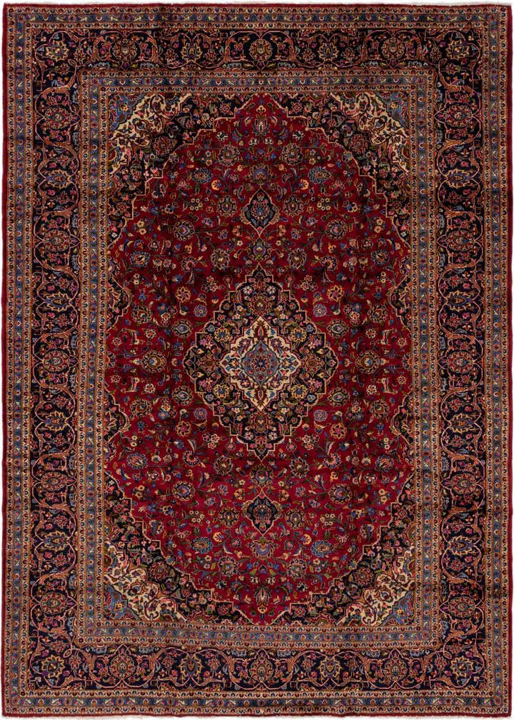 9' 9 x 13' 4 Hand Knotted Kashan Persian Wool Rug
