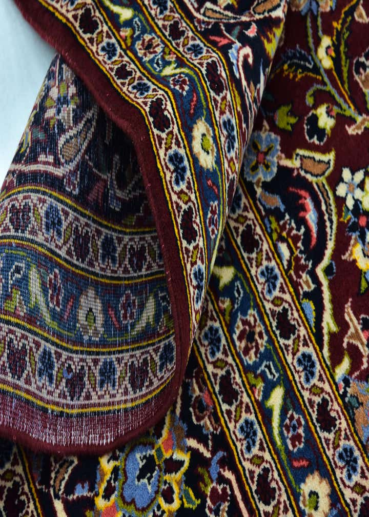 9' 8 x 12' 10 Hand Knotted Kashan Persian Wool Rug