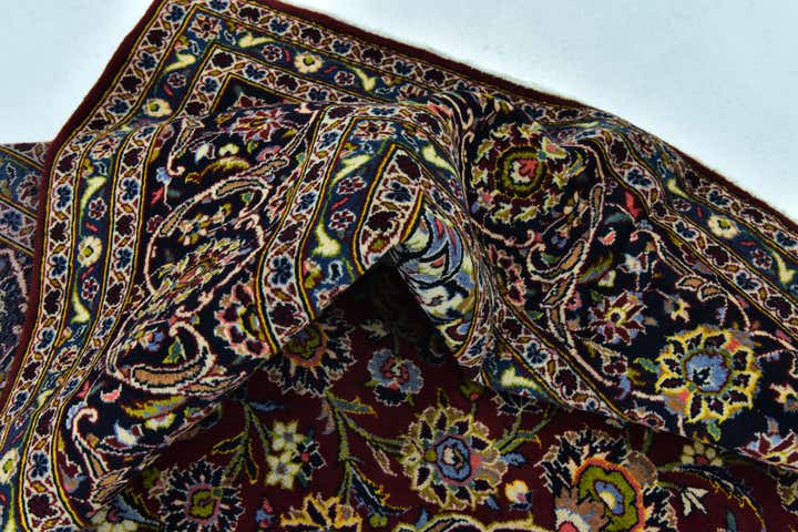 9' 8 x 12' 10 Hand Knotted Kashan Persian Wool Rug