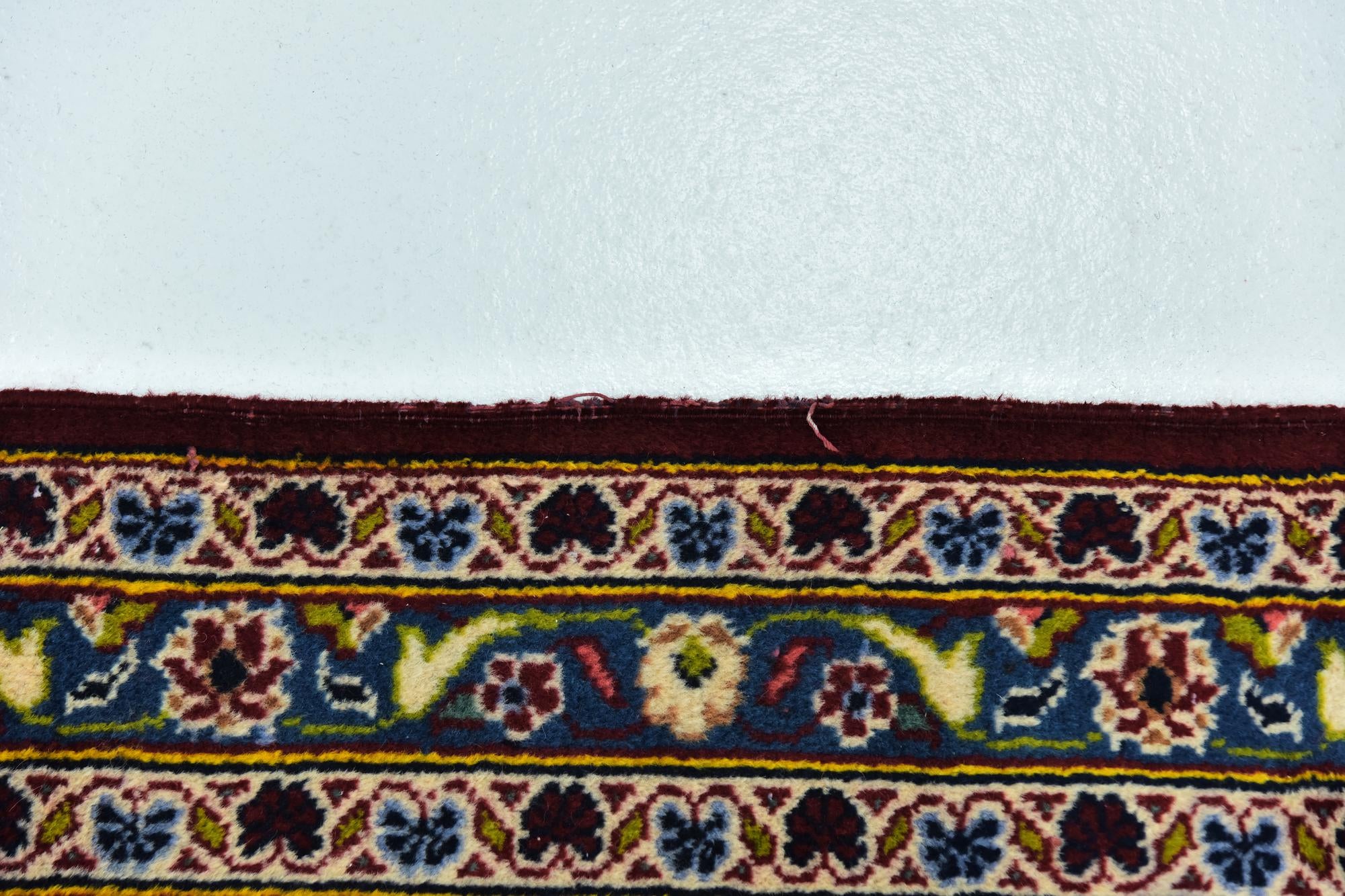 9' 8 x 12' 10 Hand Knotted Kashan Persian Wool Rug