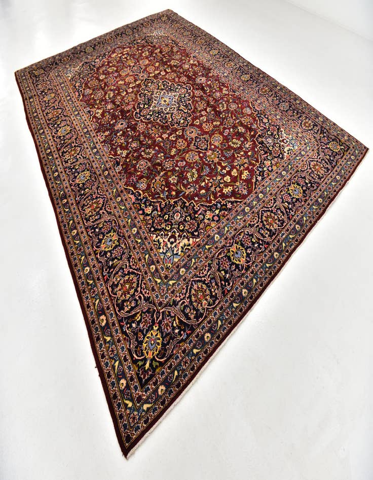 Detail image of 9' 8 x 12' 10 Hand Knotted Kashan Persian Wool Rug
