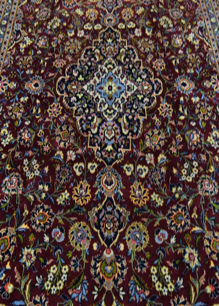 9' 8 x 12' 10 Hand Knotted Kashan Persian Wool Rug