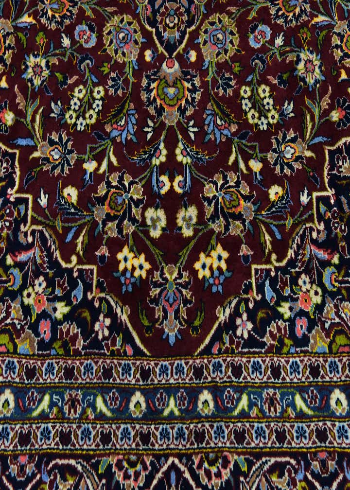 9' 8 x 12' 10 Hand Knotted Kashan Persian Wool Rug