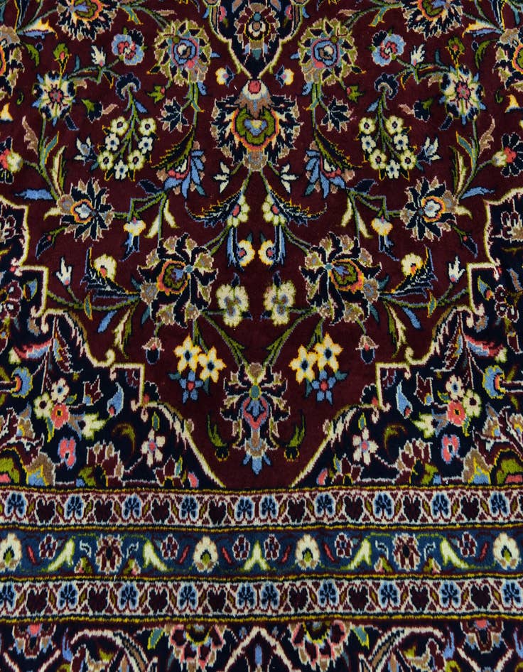 Detail image of 9' 8 x 12' 10 Hand Knotted Kashan Persian Wool Rug