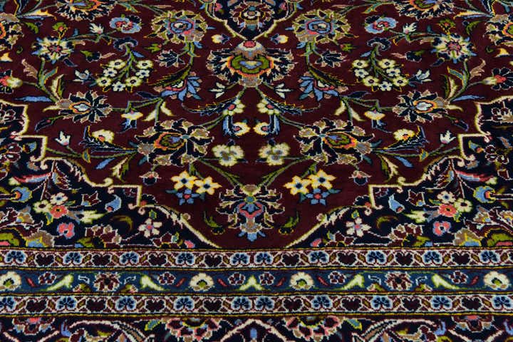 9' 8 x 12' 10 Hand Knotted Kashan Persian Wool Rug