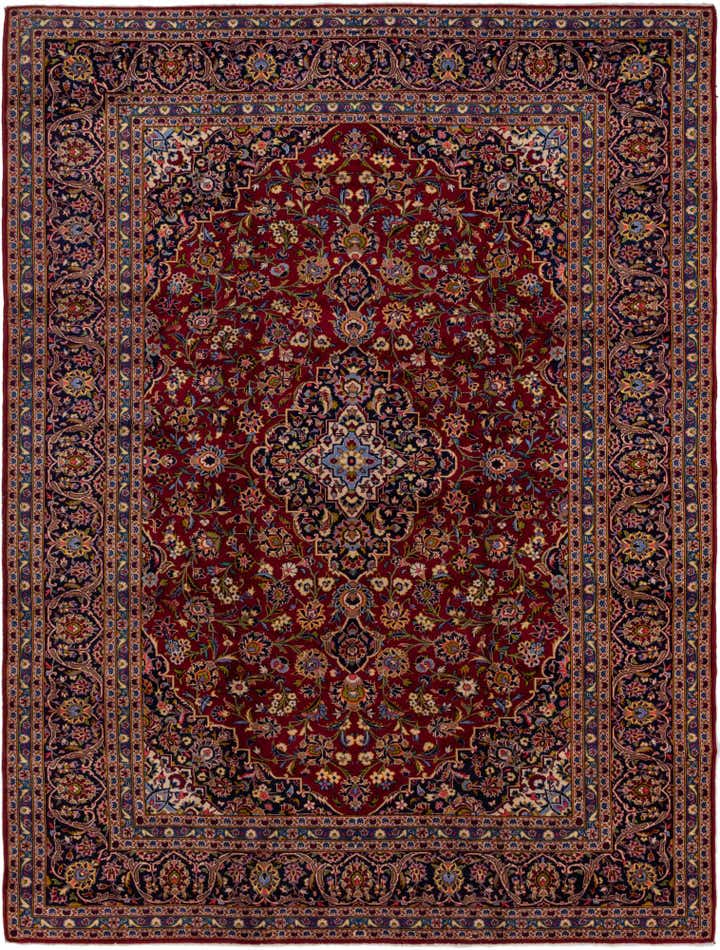 9' 8 x 12' 10 Hand Knotted Kashan Persian Wool Rug