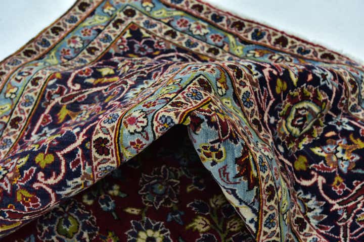 9' 5 x 12' 8 Hand Knotted Kashan Persian Wool Rug