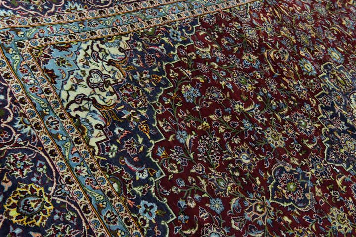 9' 5 x 12' 8 Hand Knotted Kashan Persian Wool Rug
