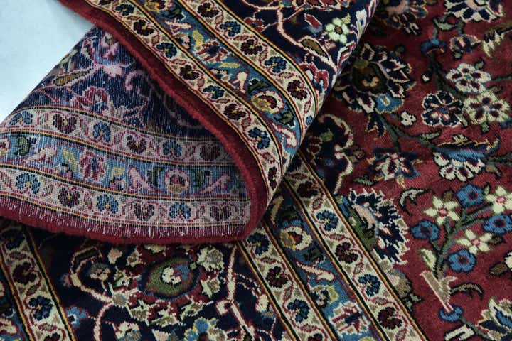 9' 8 x 13' Hand Knotted Kashan Persian Wool Rug