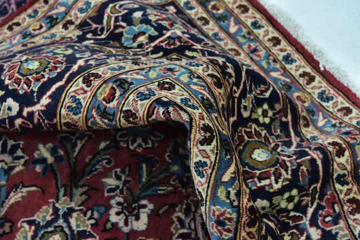 9' 8 x 13' Hand Knotted Kashan Persian Wool Rug