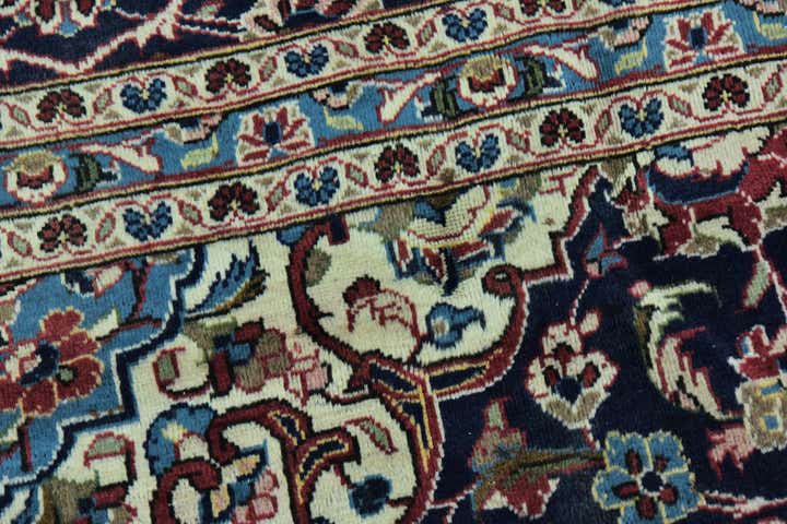 9' 8 x 13' Hand Knotted Kashan Persian Wool Rug