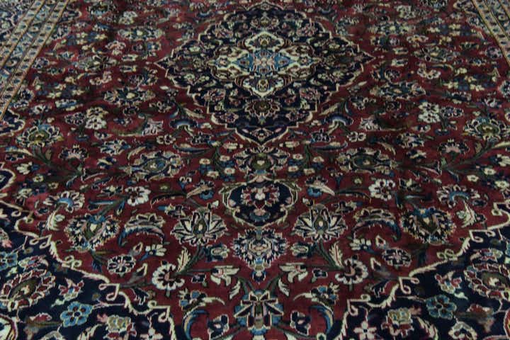 9' 8 x 13' Hand Knotted Kashan Persian Wool Rug