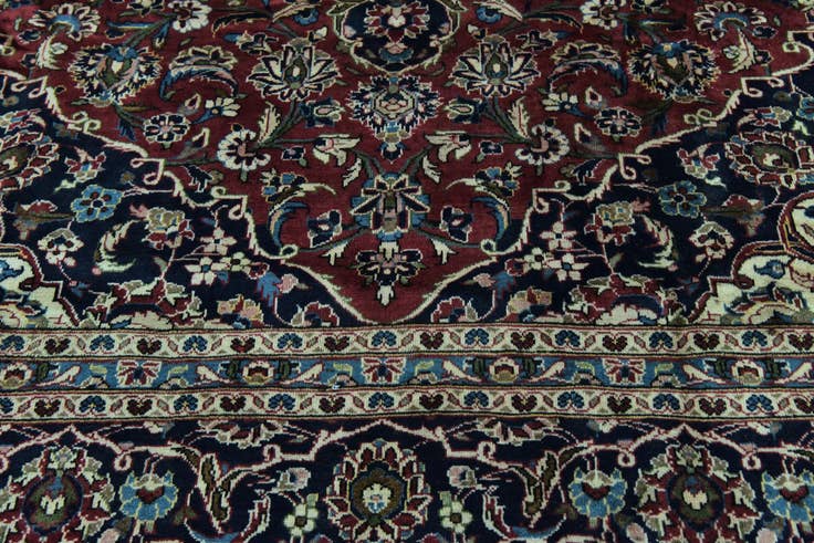 Detail image of 9' 8 x 13' Hand Knotted Kashan Persian Wool Rug