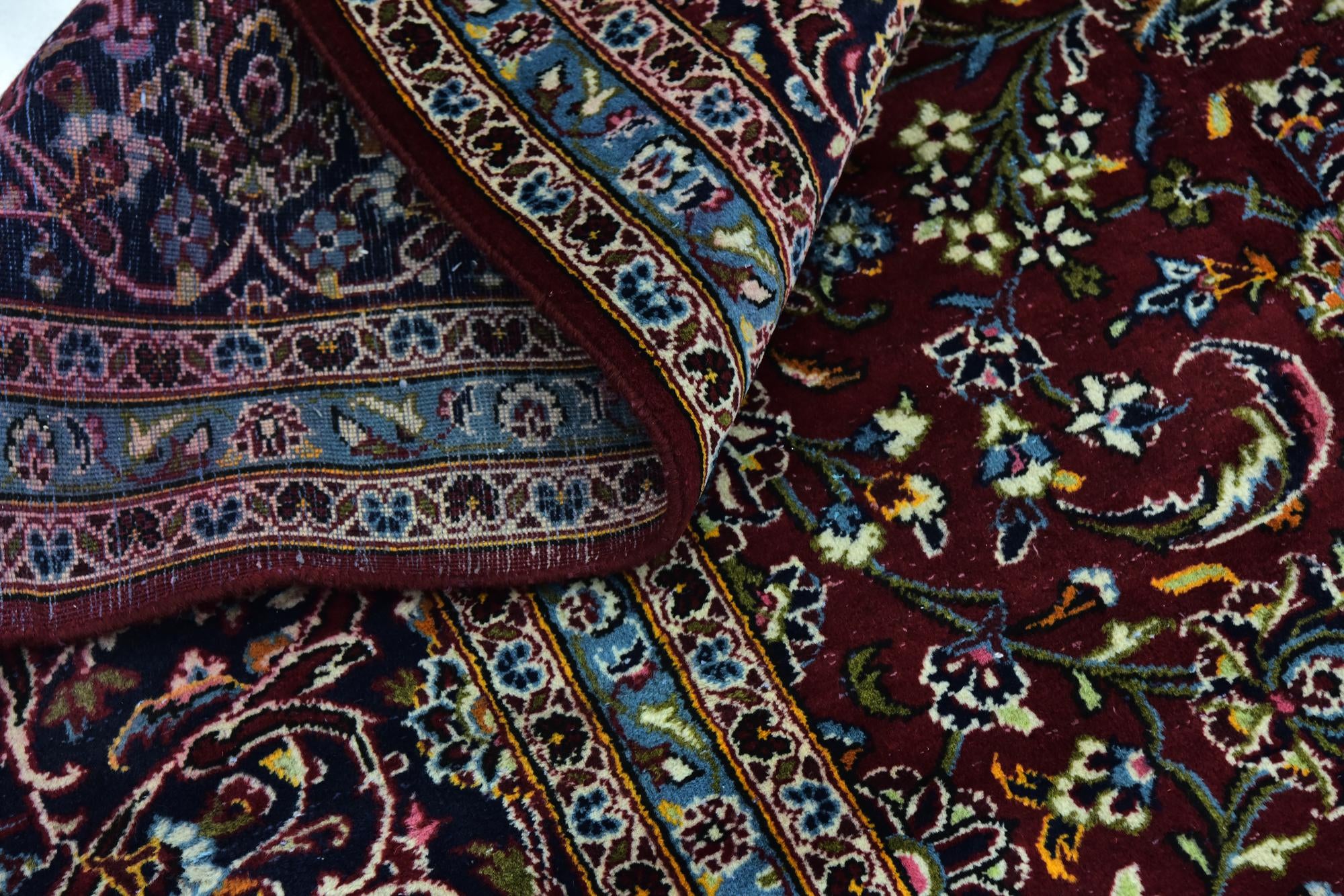 9' 8 x 13' 5 Hand Knotted Kashan Persian Wool Rug
