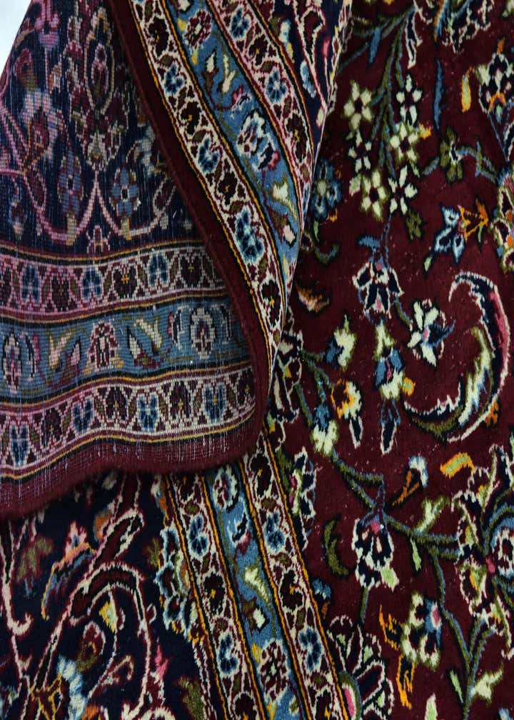 9' 8 x 13' 5 Hand Knotted Kashan Persian Wool Rug