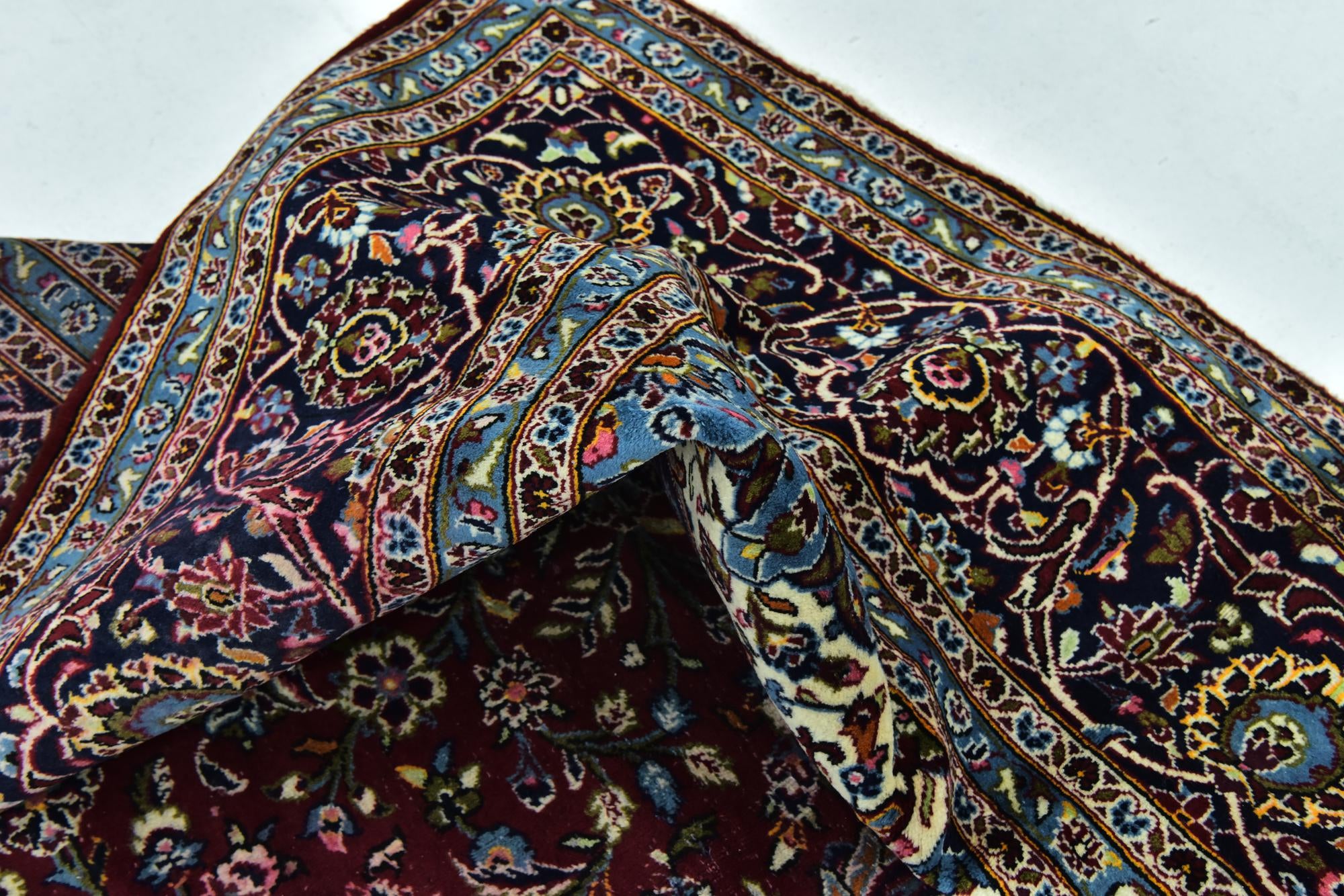 9' 8 x 13' 5 Hand Knotted Kashan Persian Wool Rug
