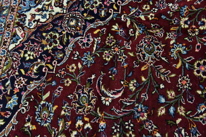 9' 8 x 13' 5 Hand Knotted Kashan Persian Wool Rug