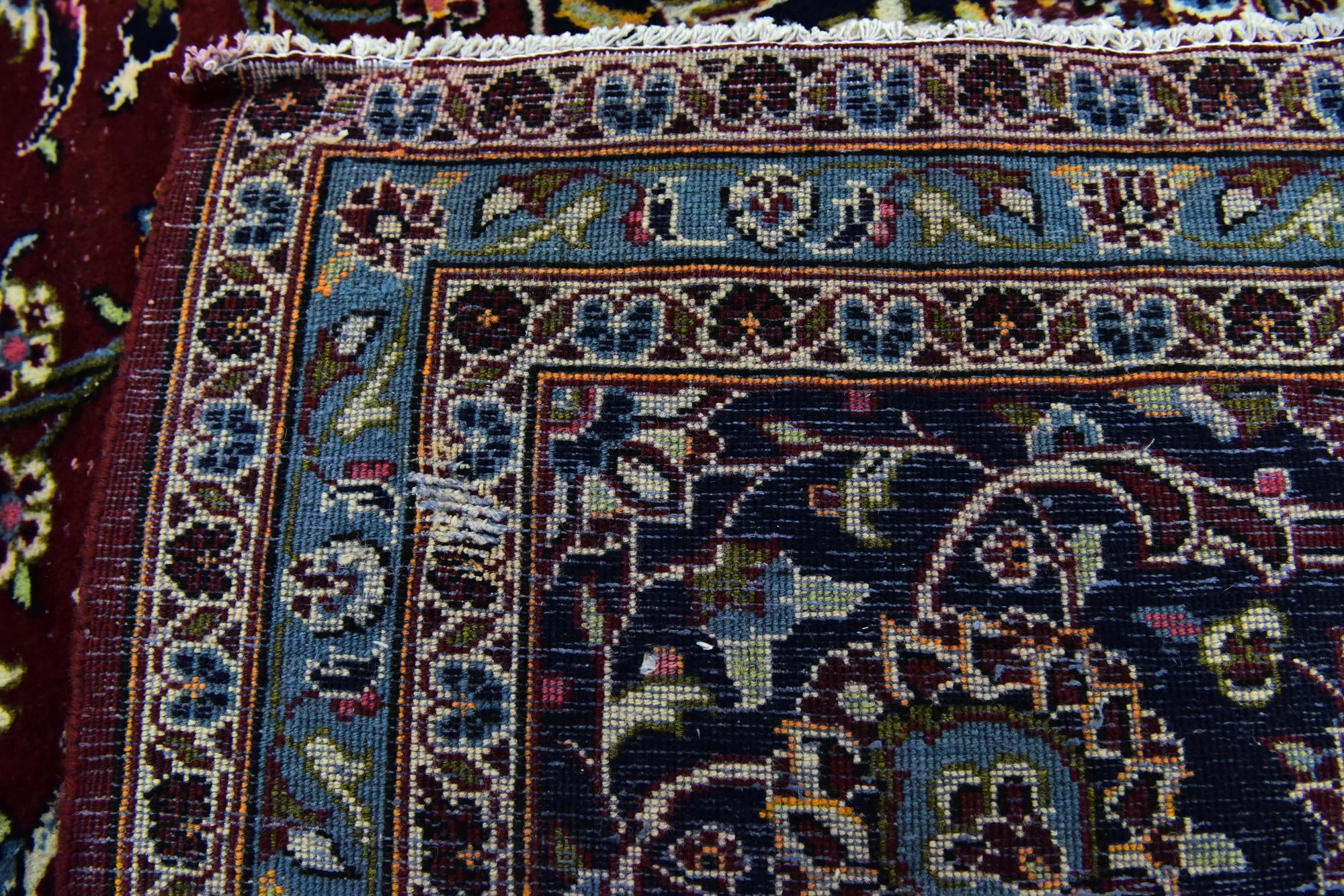 9' 8 x 13' 5 Hand Knotted Kashan Persian Wool Rug