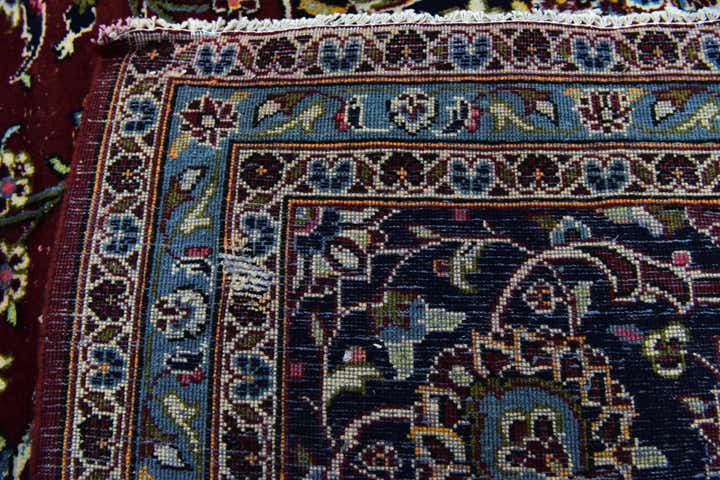 9' 8 x 13' 5 Hand Knotted Kashan Persian Wool Rug