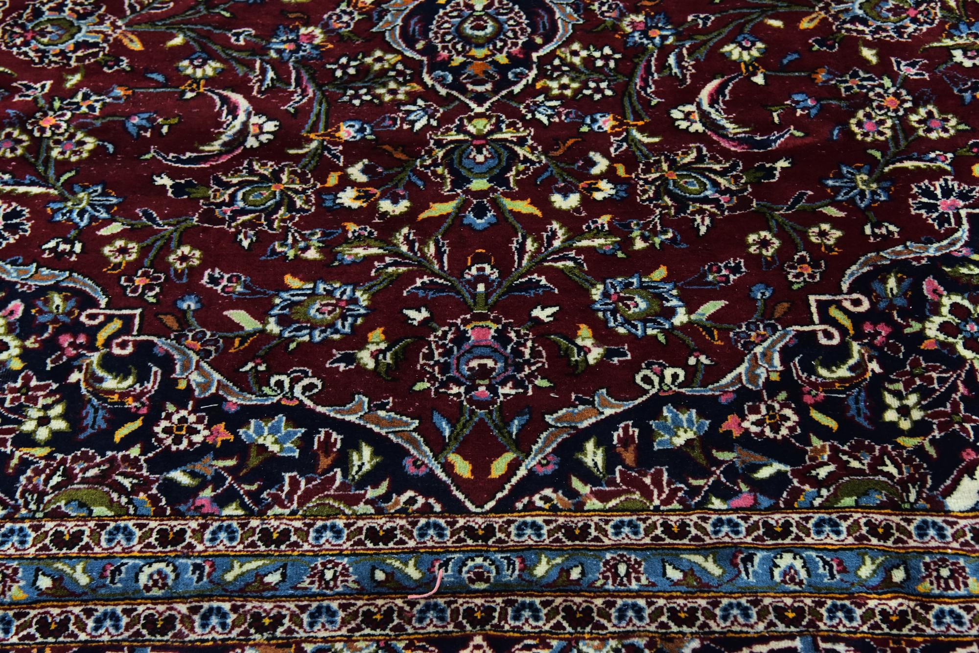 9' 8 x 13' 5 Hand Knotted Kashan Persian Wool Rug