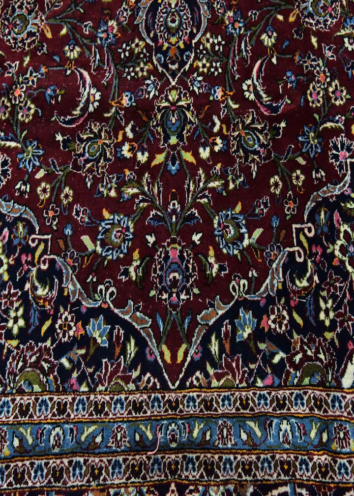9' 8 x 13' 5 Hand Knotted Kashan Persian Wool Rug