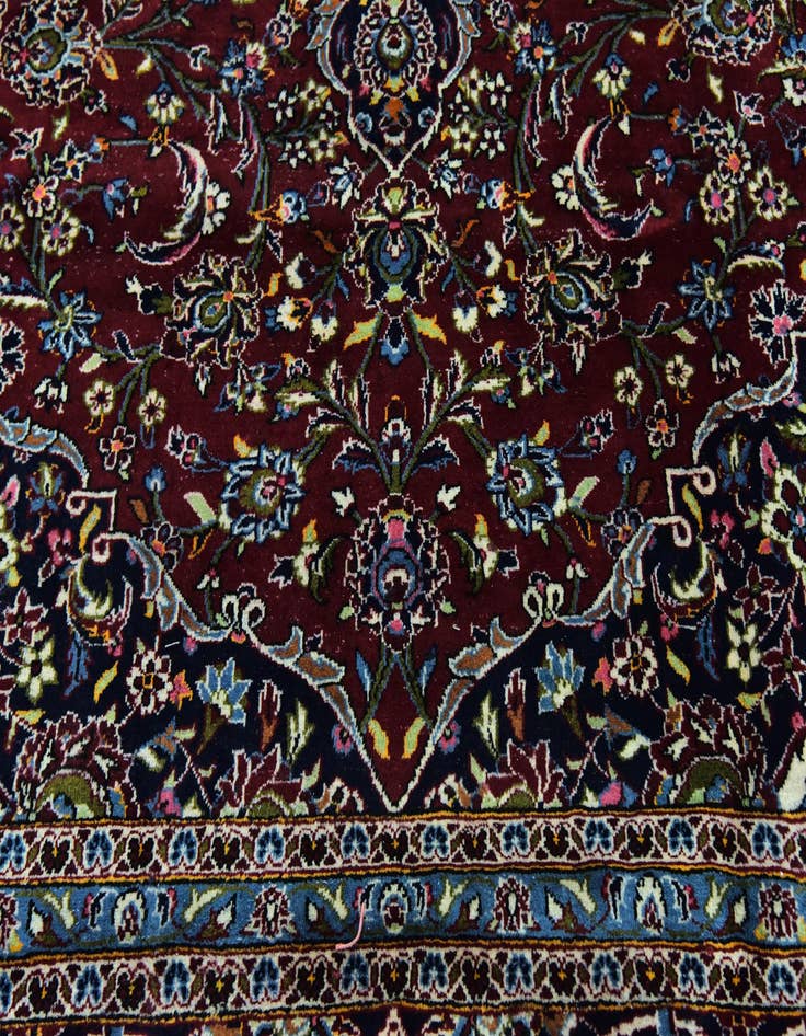 Detail image of 9' 8 x 13' 5 Hand Knotted Kashan Persian Wool Rug