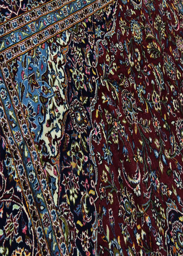 9' 8 x 13' 5 Hand Knotted Kashan Persian Wool Rug