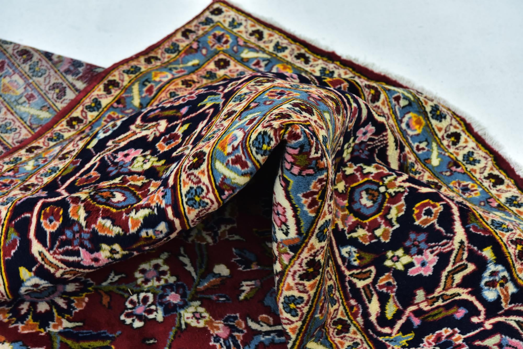 9' 7 x 13' 5 Hand Knotted Kashan Persian Wool Rug