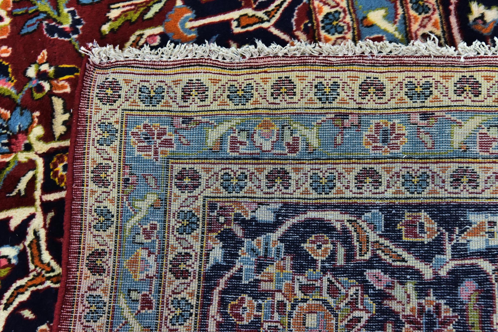 9' 7 x 13' 5 Hand Knotted Kashan Persian Wool Rug