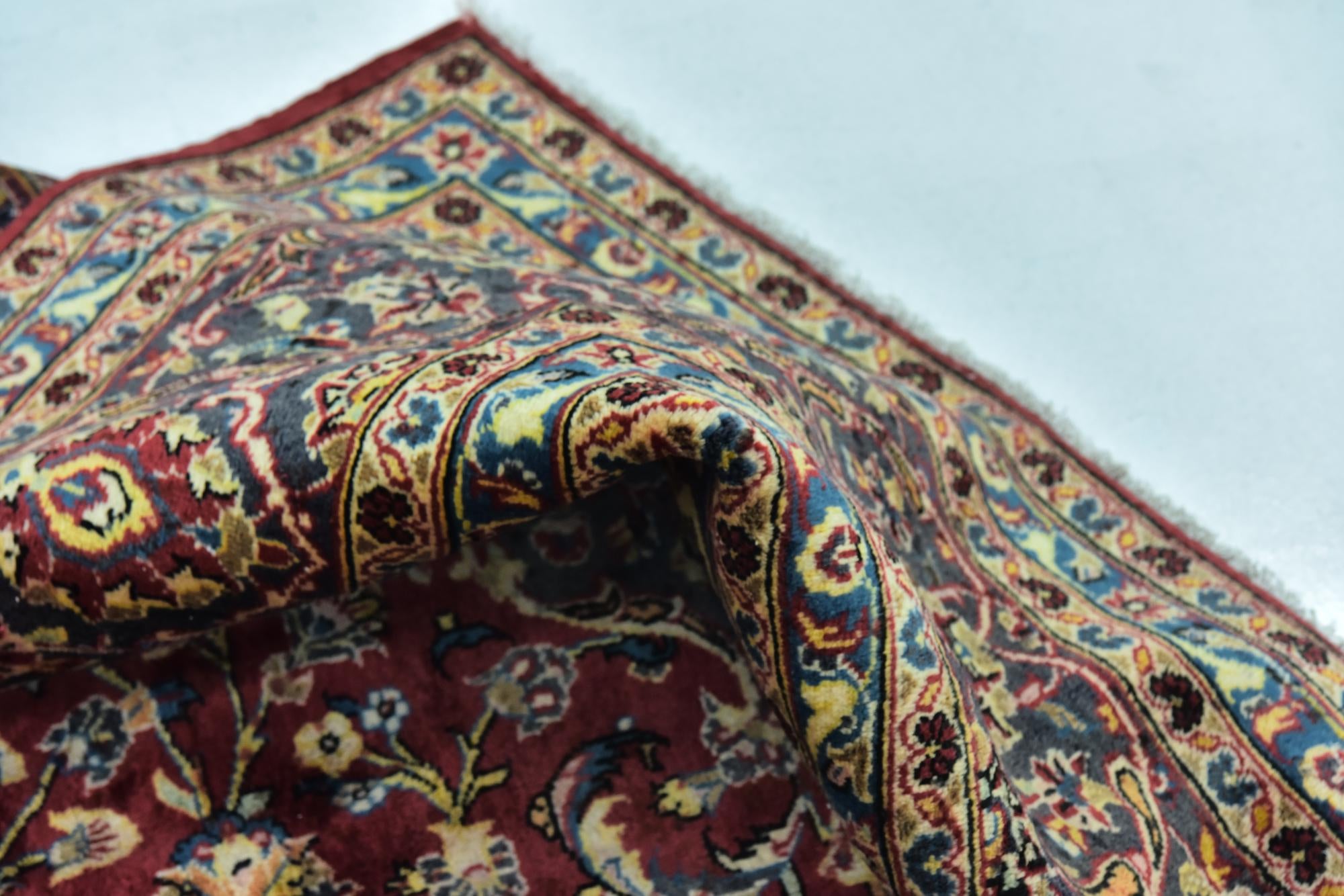 9' 7 x 13' Hand Knotted Kashan Persian Wool Rug